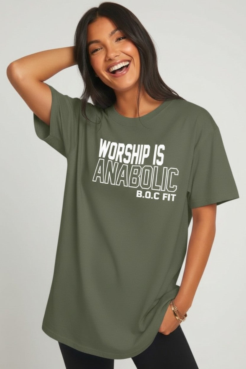 Worship Is Anabolic Oversized Tee